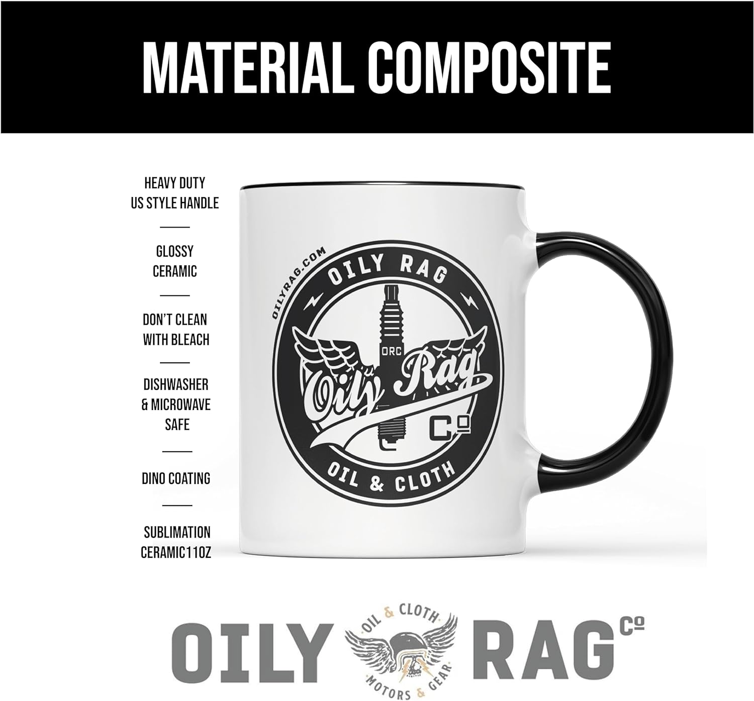 Oily Rag Co Adventure Bike Coffee/Tea Mug + Free coaster