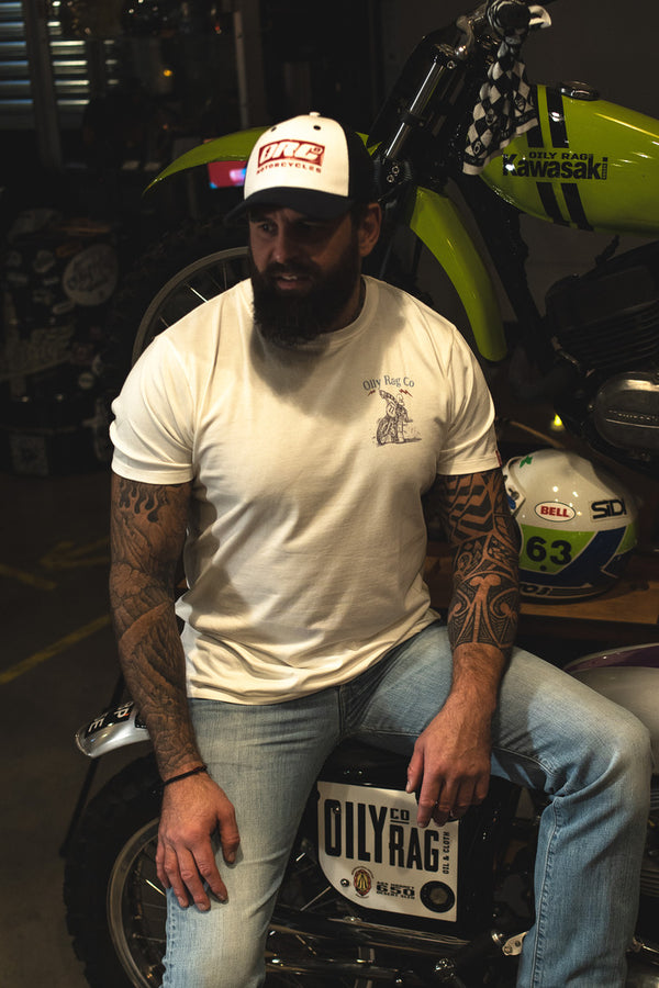 Cotswold Speedway Flat Track T-shirt  - Back Print - Urban Style collection - Off White