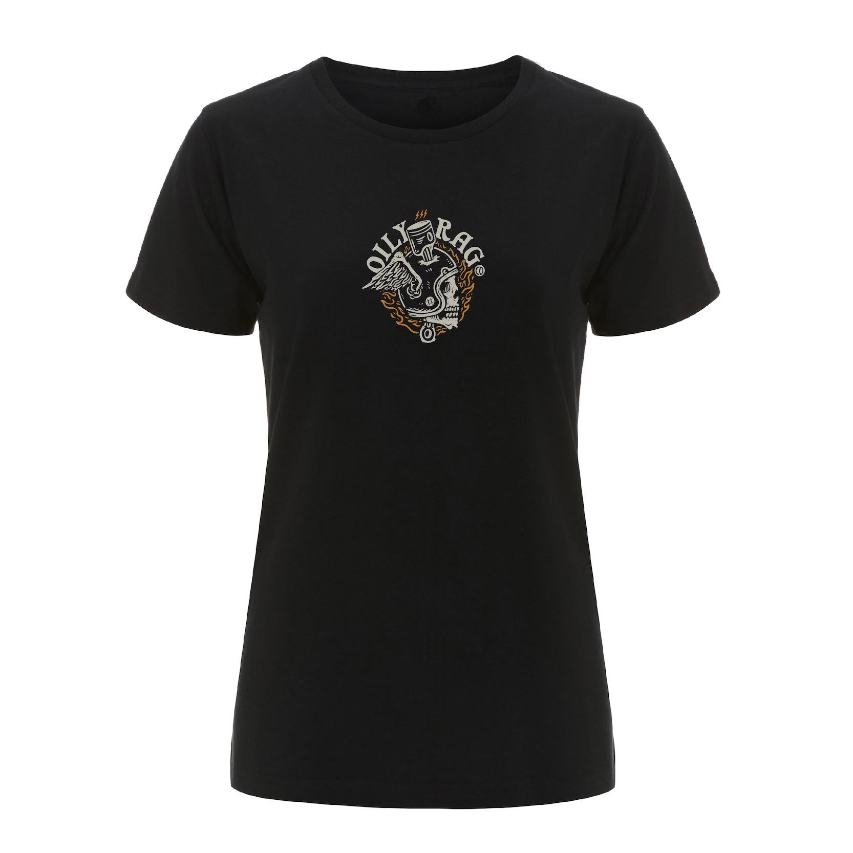 Oily Rag Flaming Skull T-shirt - Black | Oily Rag Co