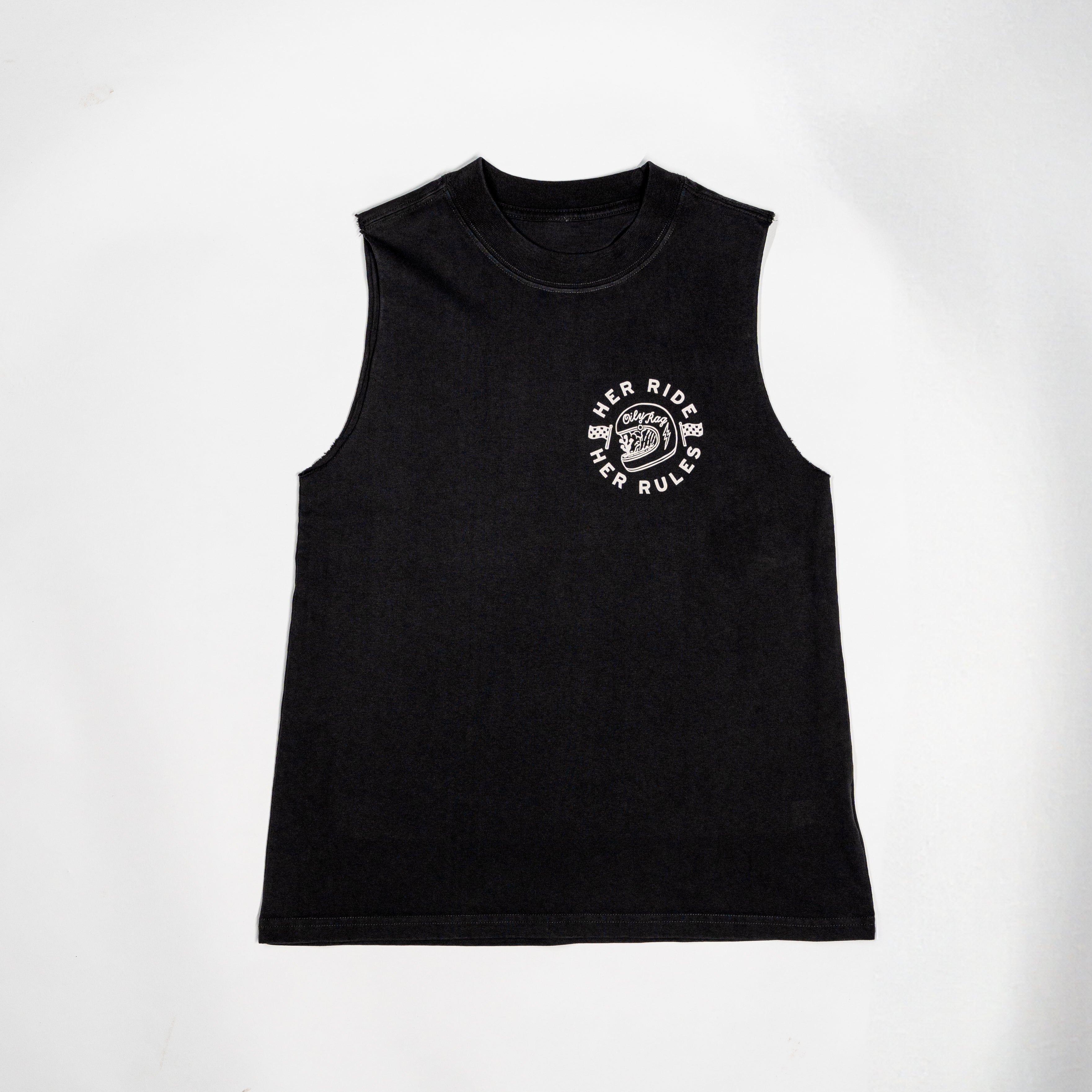 Her Ride Her Rules Vest - Black