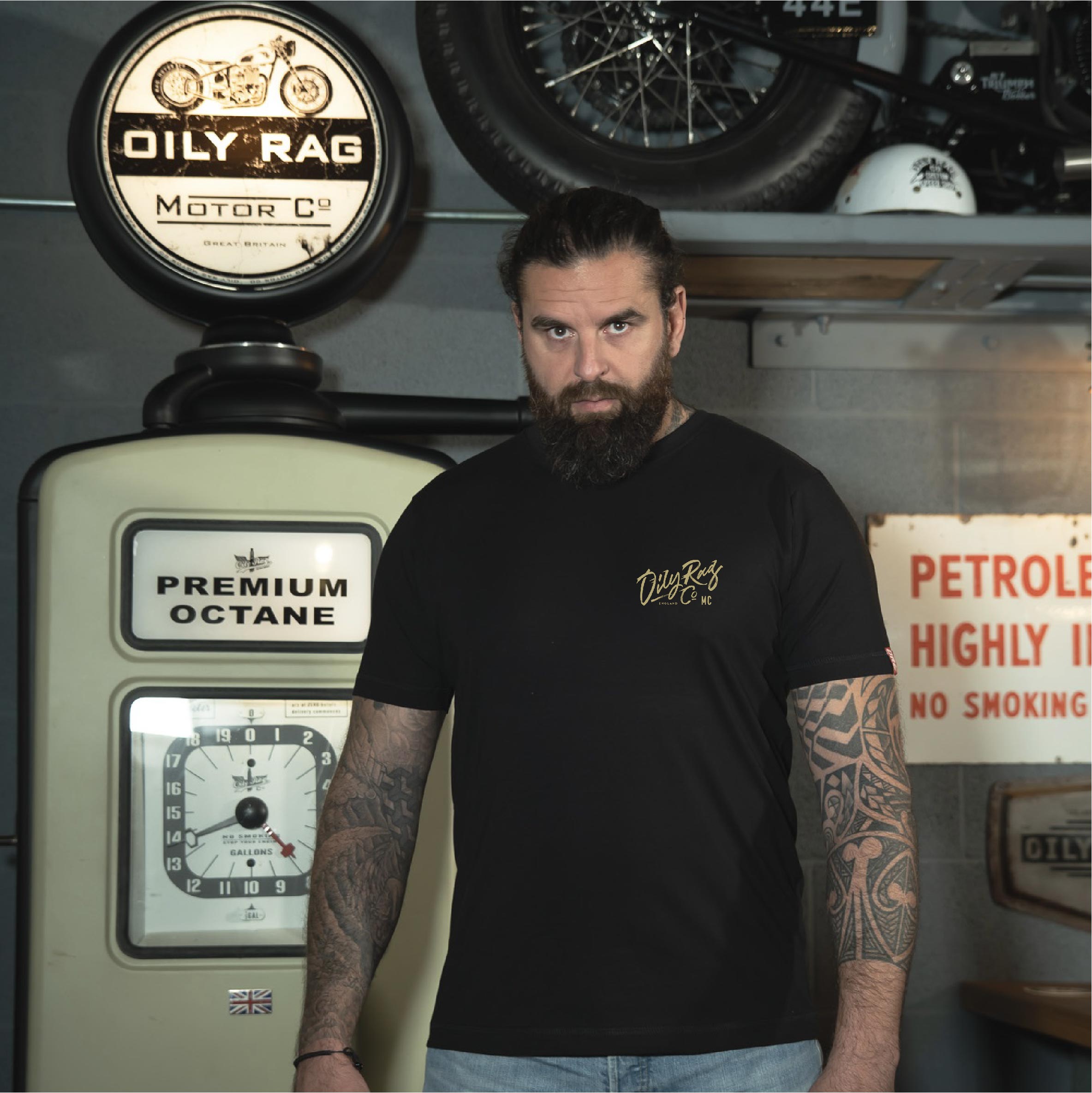 Motorcycle Club Tiger T-shirt - Back Print - Black - Black Label Collection