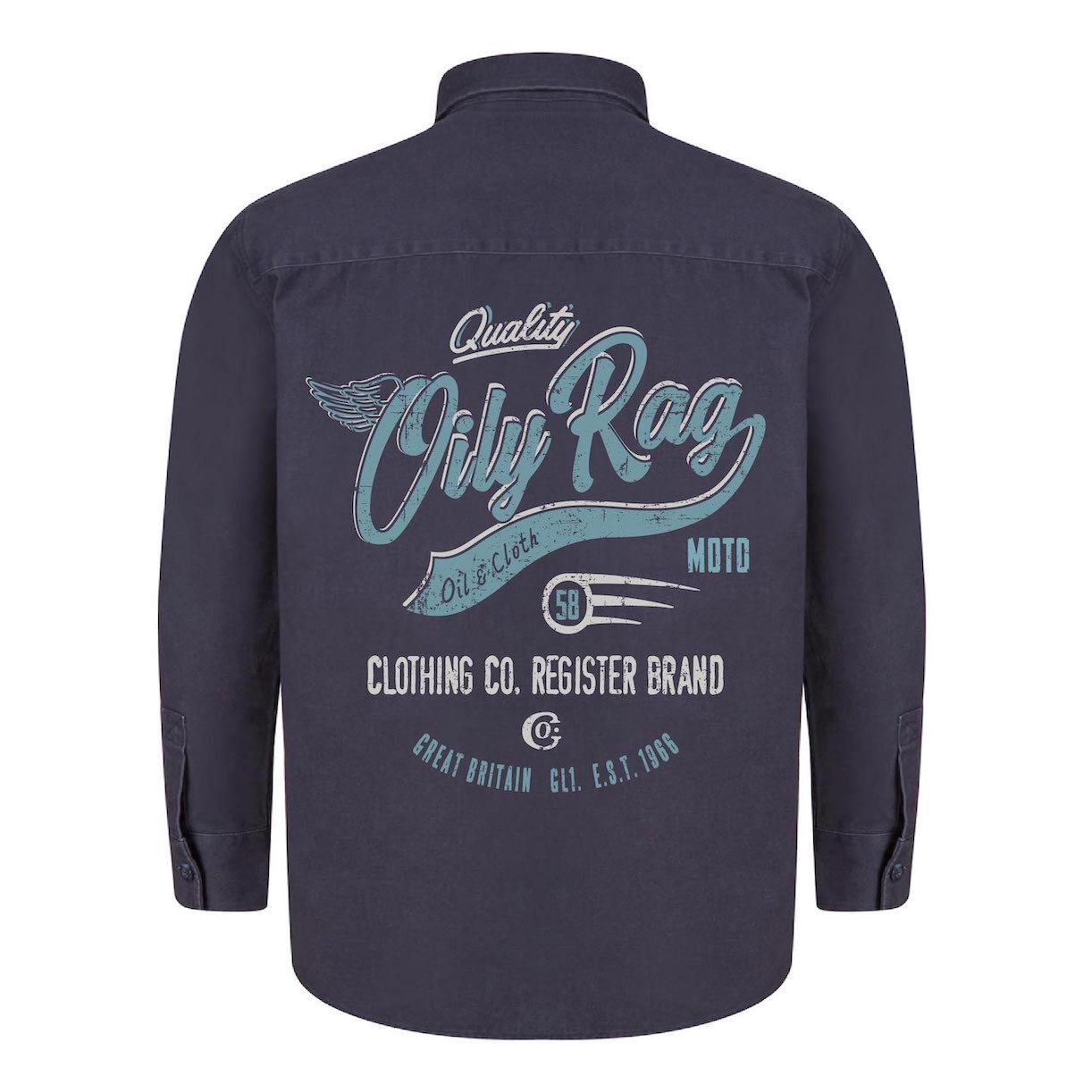 Oily Rag Co Moto Drill Shirt - Navy | Oily Rag Co