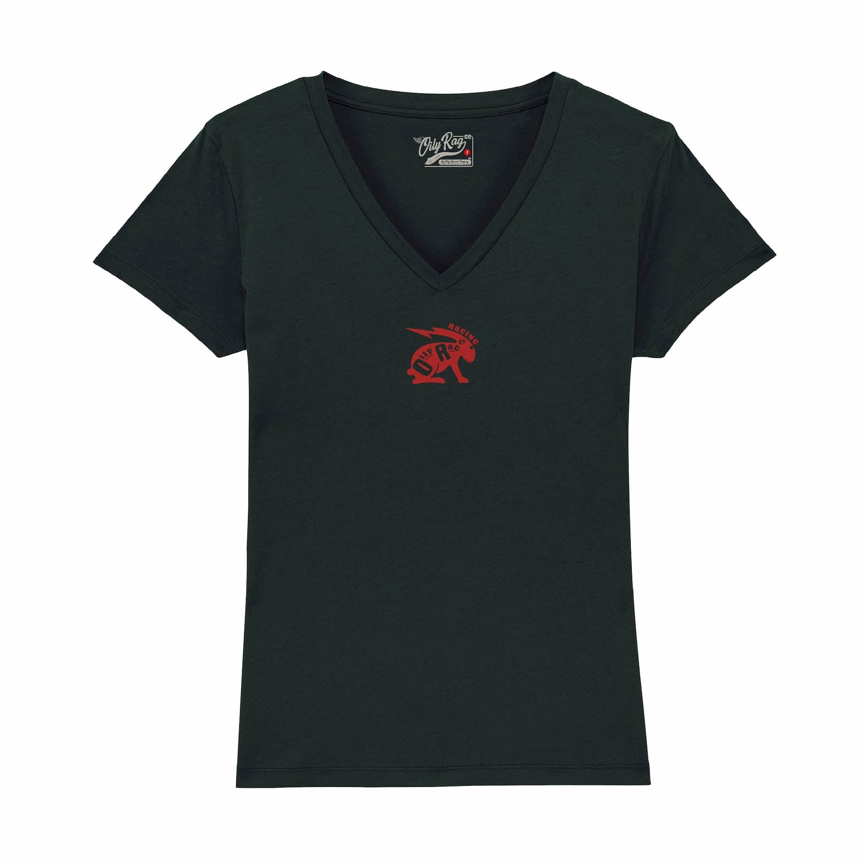 Ladies V Neck Top - OR Racing - Black | Oily Rag Co