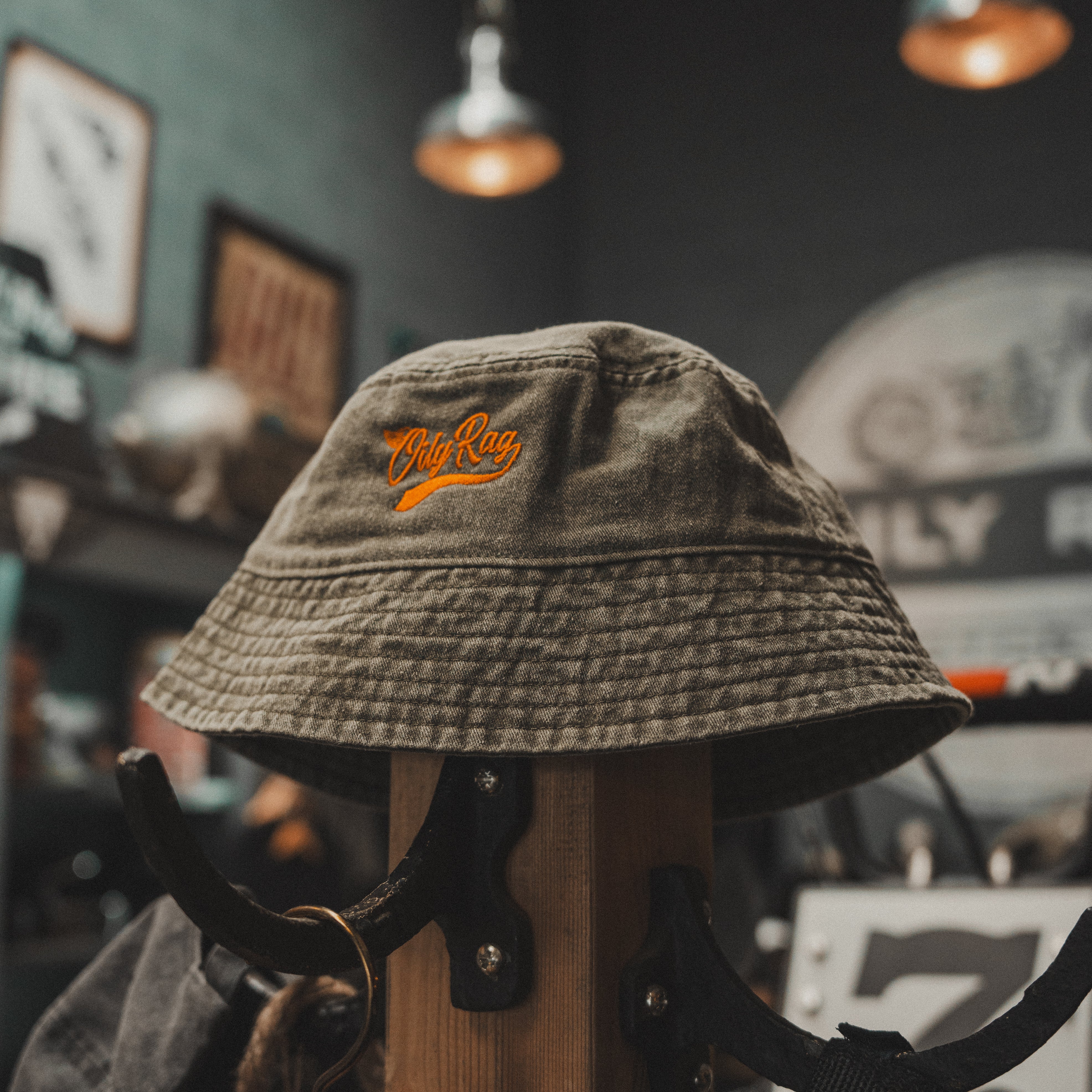 Oily Rag Moto Bucket Hat - Vintage Green