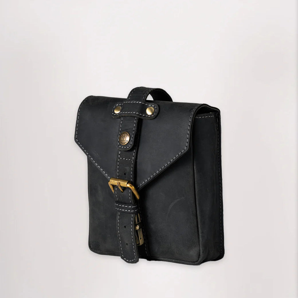 Leather Tank Bag - Small - Black