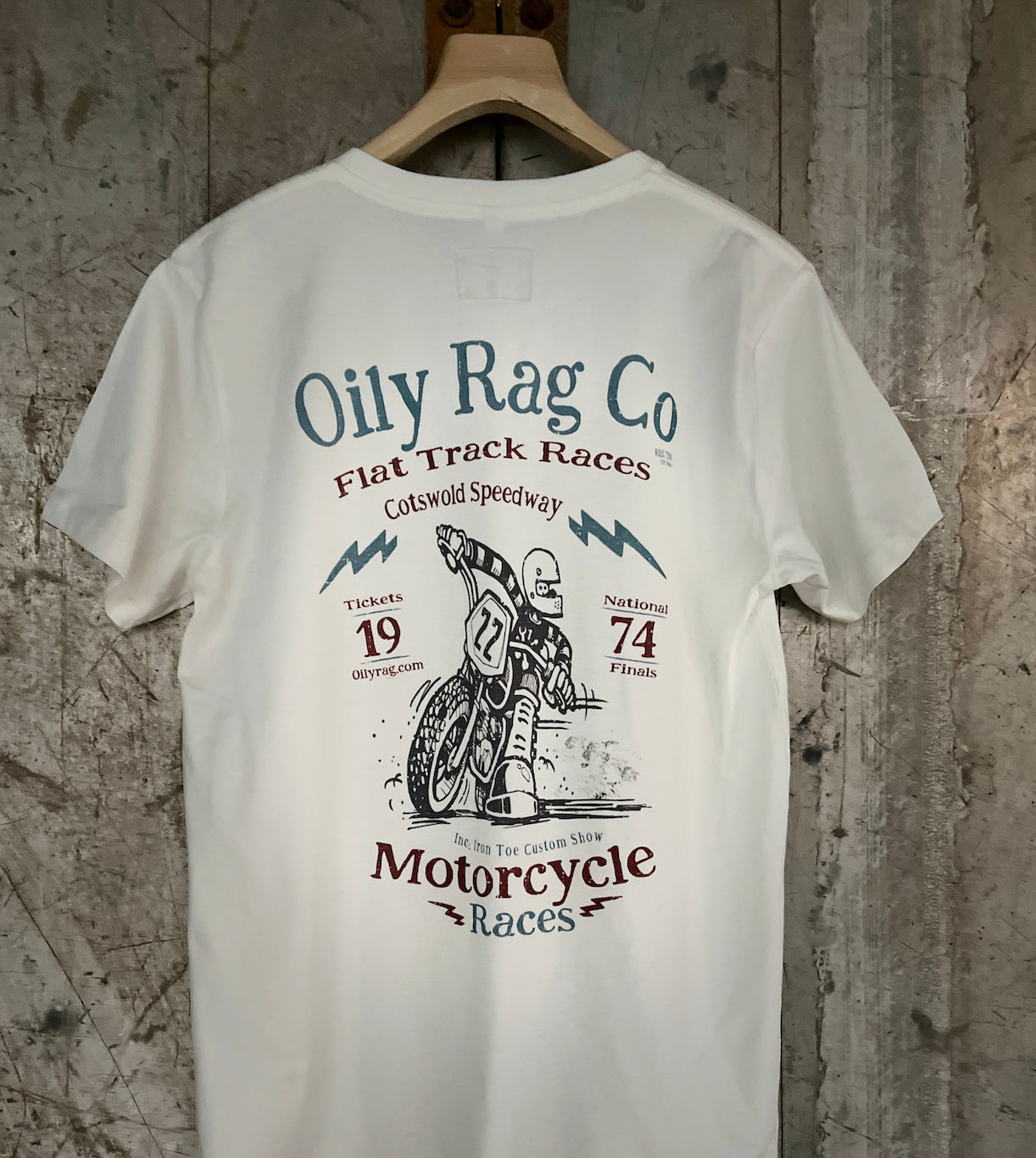 Cotswold Speedway Flat Track T-shirt - Back Print - Urban Style collection - Off White