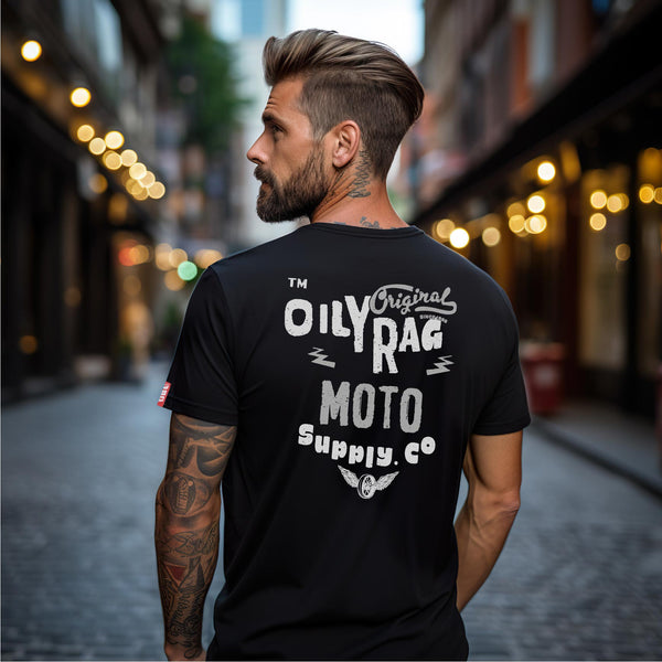 OR Moto Supply Co T-shirt - Back Print - Black - Black Label Collection