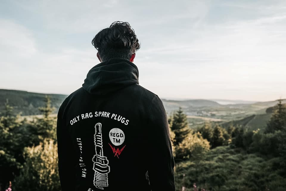 Spark Plug Pullover Hoodie - Back Print - Black