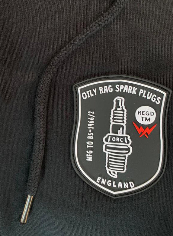 Oil Rag Co. Spark Plug sew on PVC rubber badge