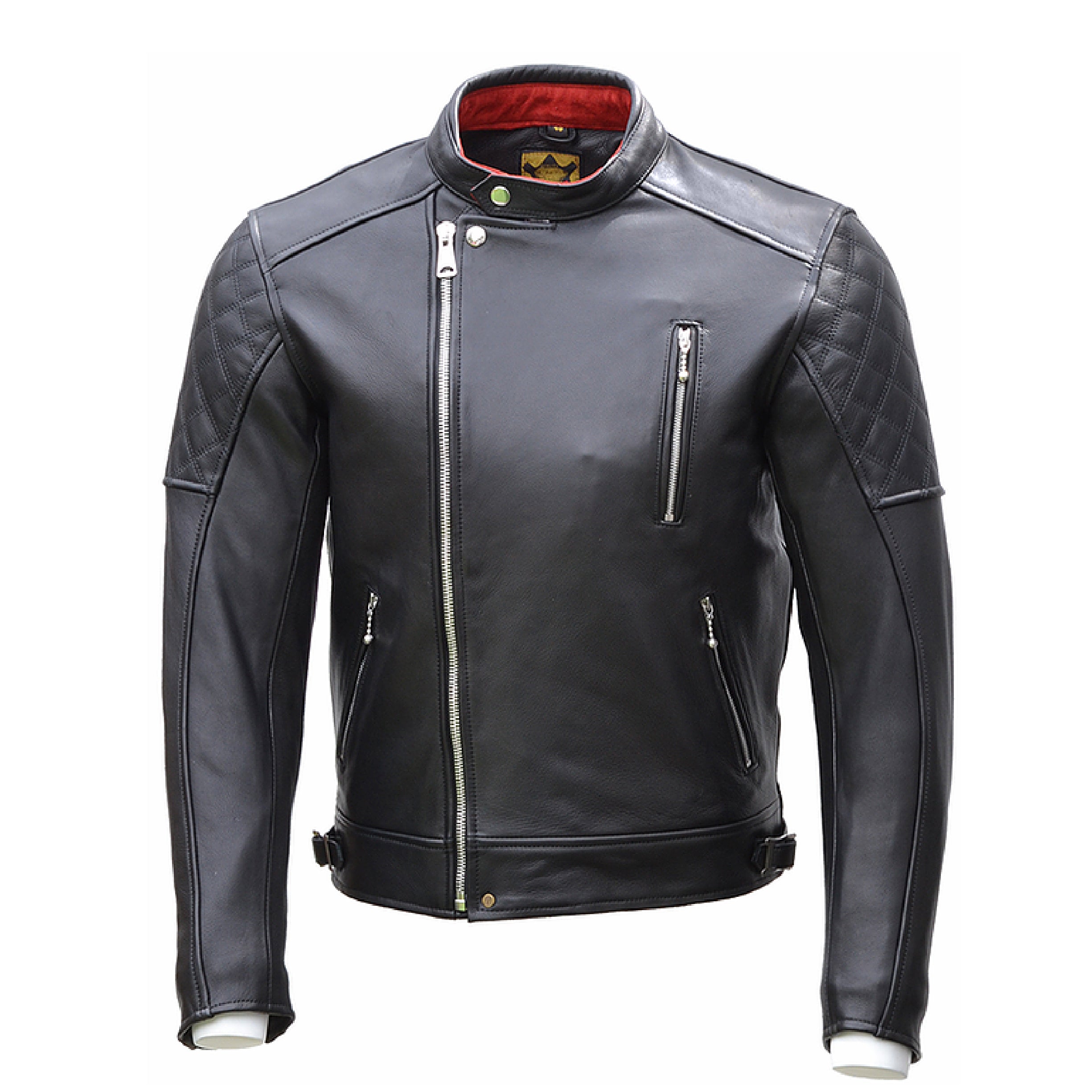 GOLDTOP BOBBER CE Armoured mens leather Jacket in Black with Knox CE Level 1 shoulder and elbow armour UK FREE POSTAGE | Oily Rag Co
