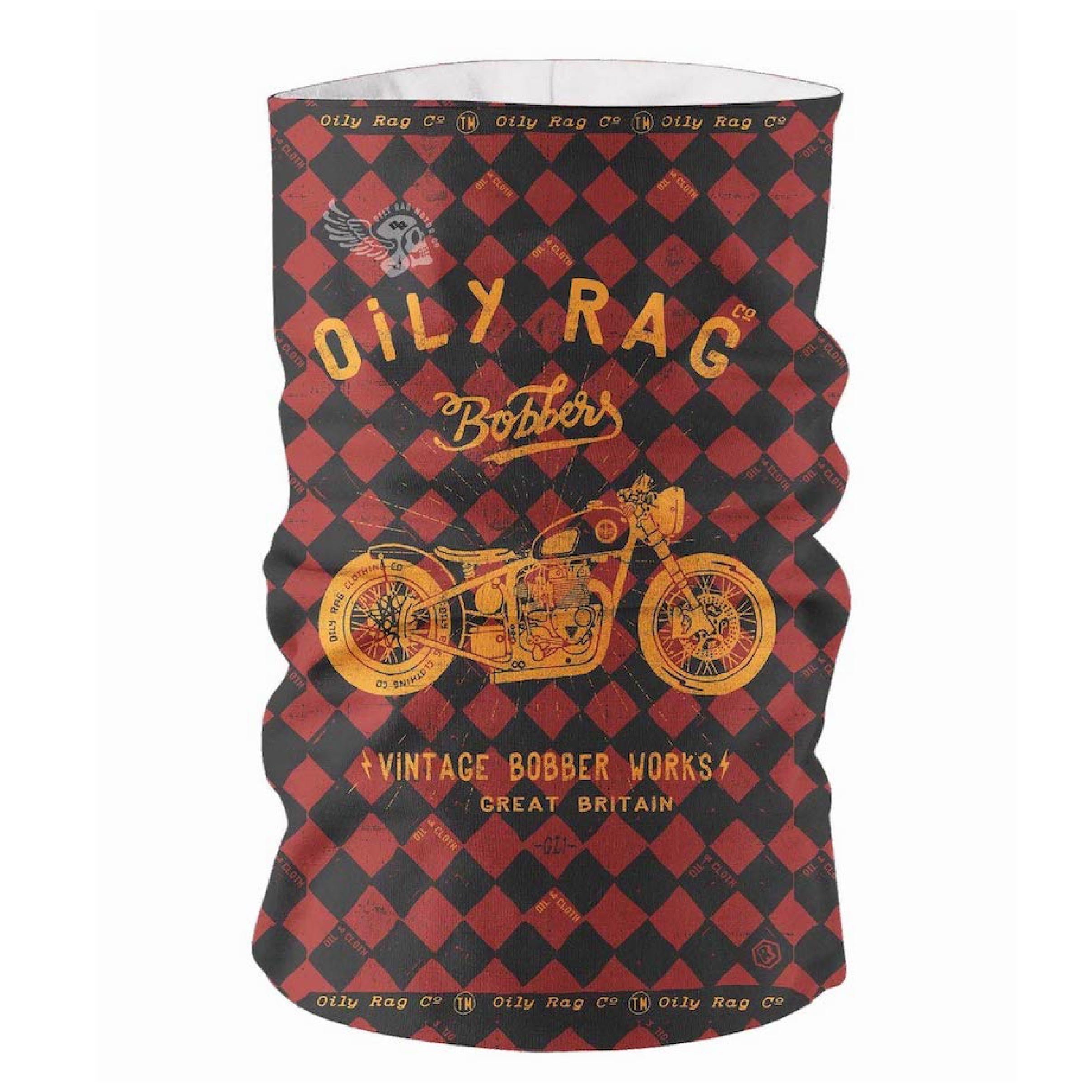 Oily Rag Bobber Works TooB - Burg/Gold - Multi-funtional Face Protection. | Oily Rag Co