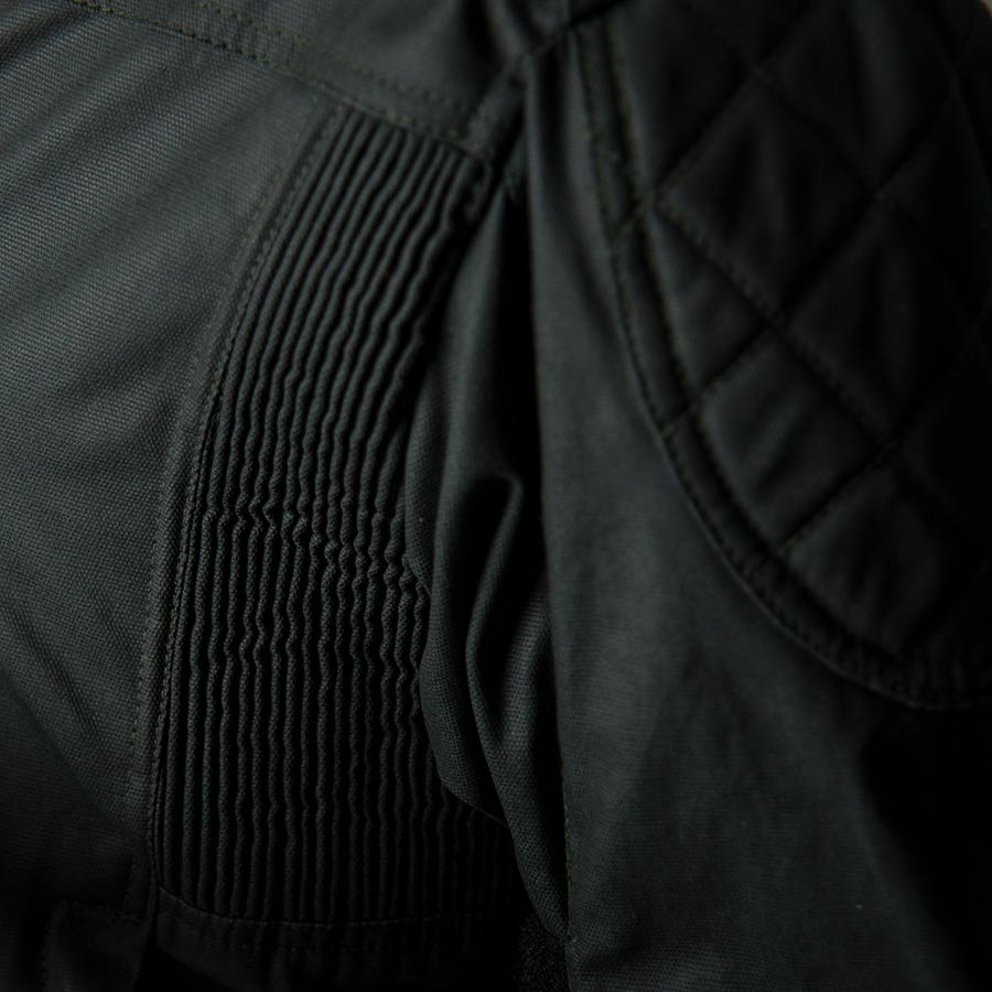 ByCity Mens Belfast Green Waxed Cotton Motorcycle Jacket