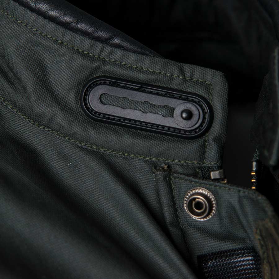 ByCity Mens Belfast Green Waxed Cotton Motorcycle Jacket