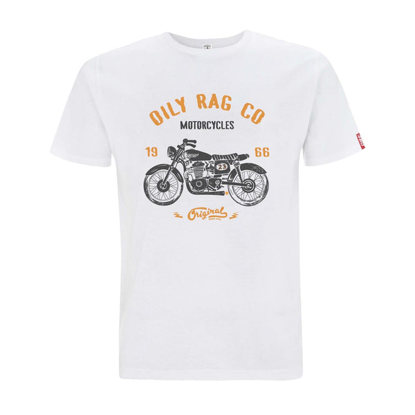 White Tshirt, Mens tee, cotton, motorcycle, motorbike, bratbike, biker tshirt, vintage, bike