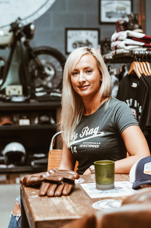 Bonneville Racing T-shirt - Back Print - Charcoal