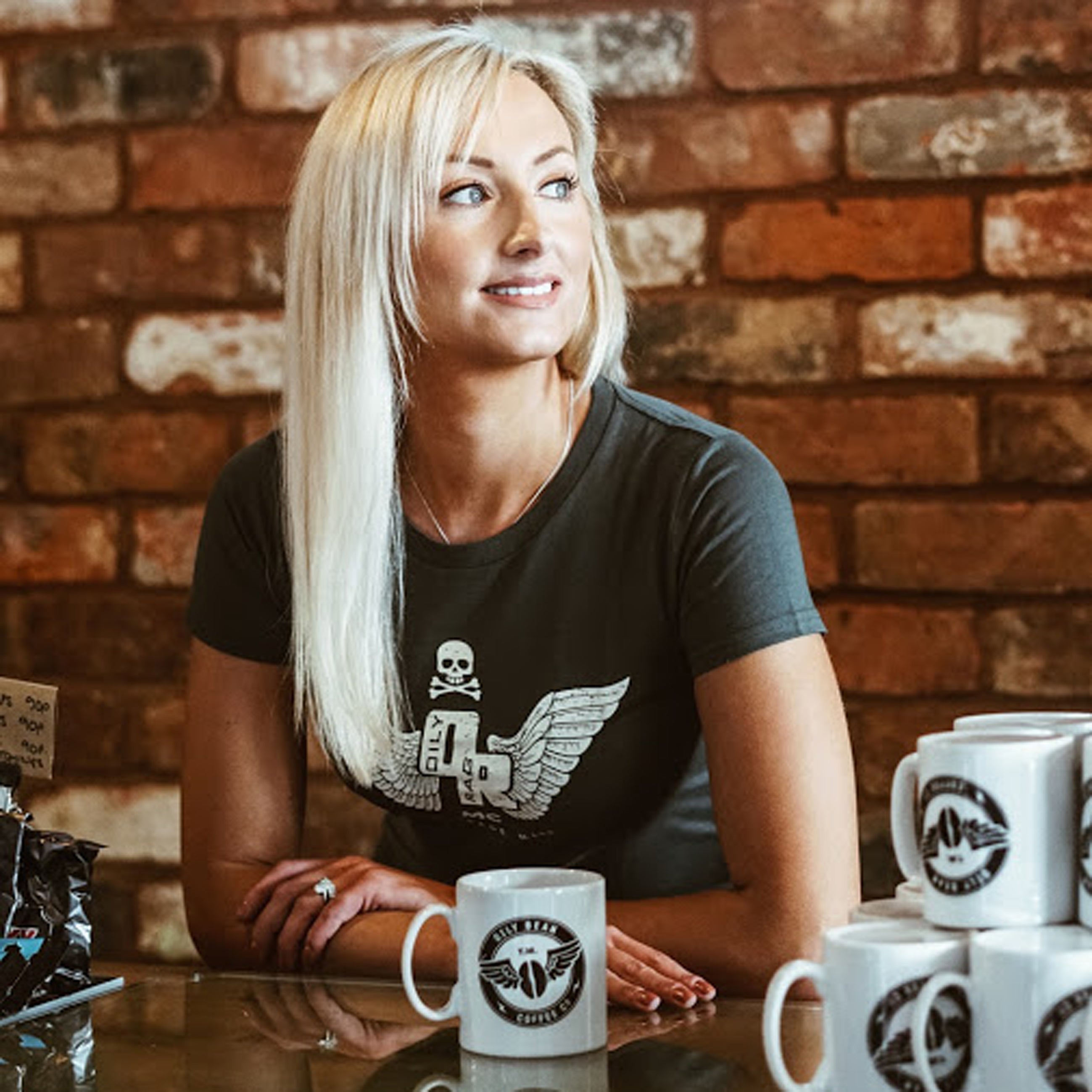 Motorcycle Club Wings T-shirt - Charcoal