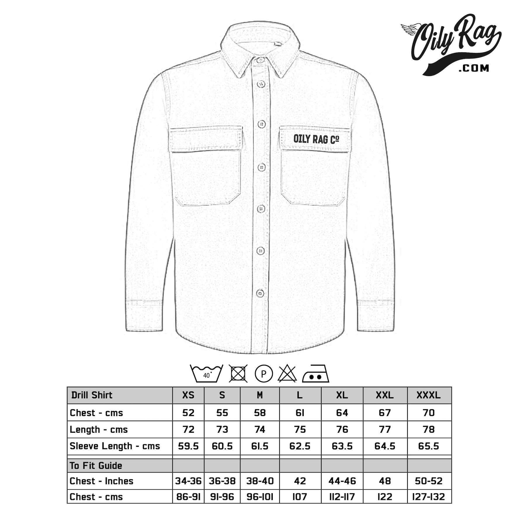 Oily Rag Co Motorcycles Drill Shirt - Black