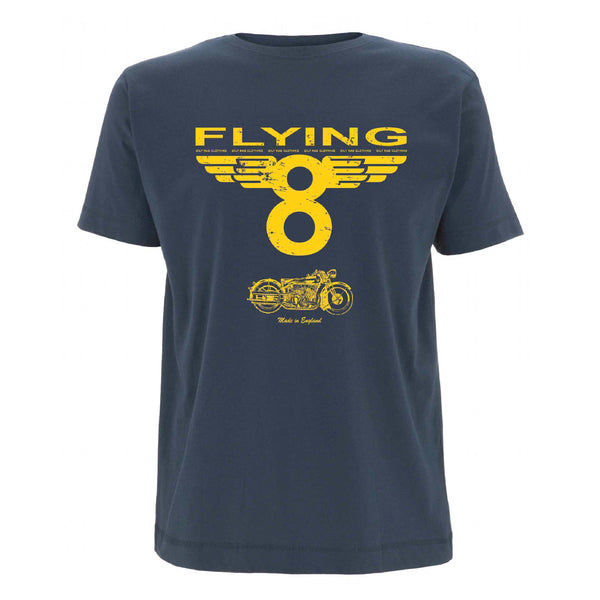 Flying 8 Motorcycle T-shirt - Denim Blue