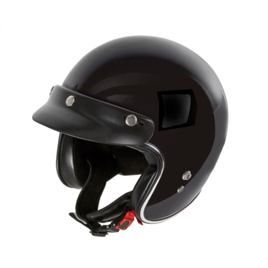 Garibaldi - Gari G02X Open Face Vintage Helmet - Gloss Black | Oily Rag Co