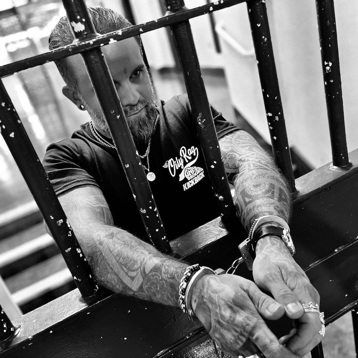 Kickback Prison Tee - Back Print - Black