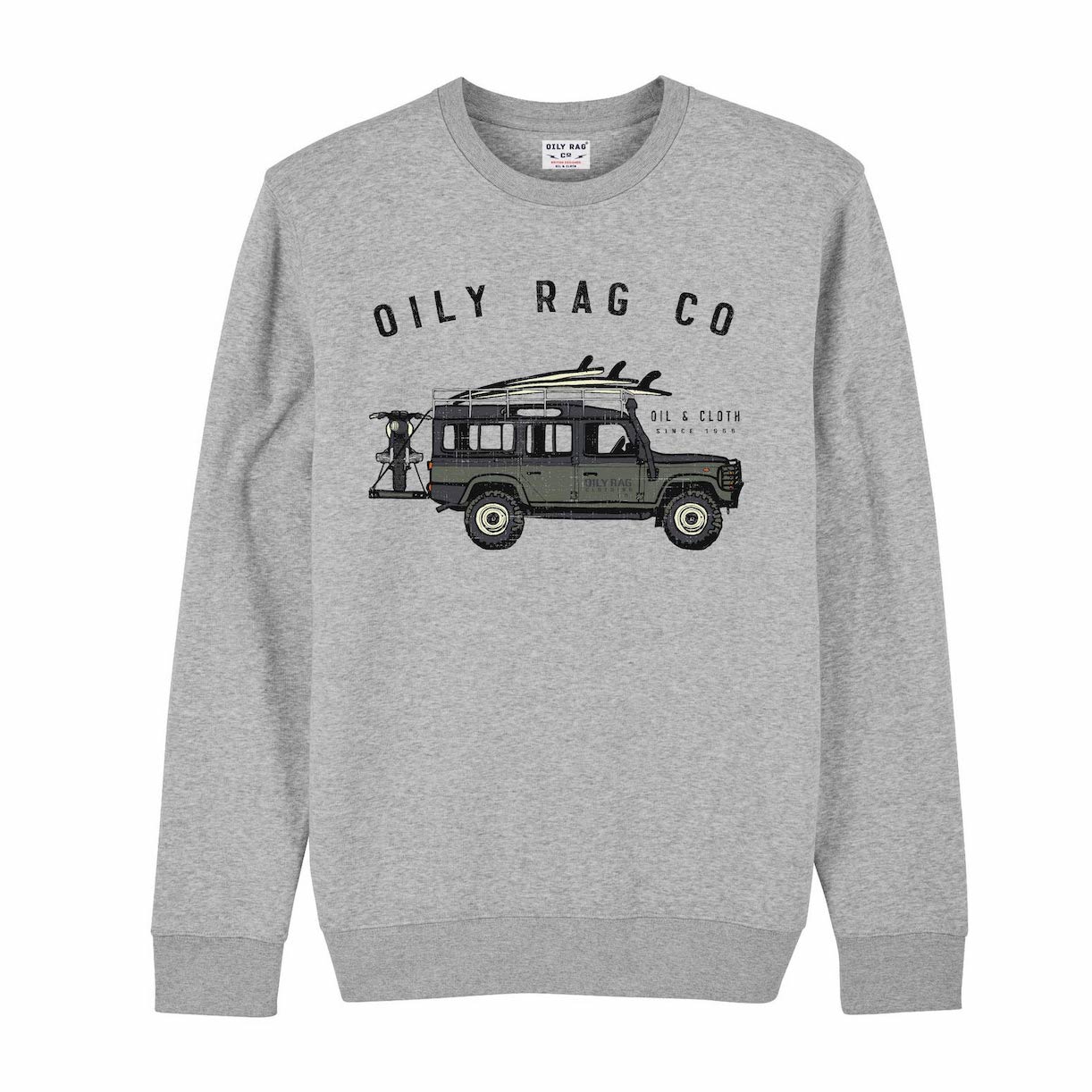 Land-rover 4x4 Crew Neck Sweatshirt - Grey Heather | Oily Rag Co