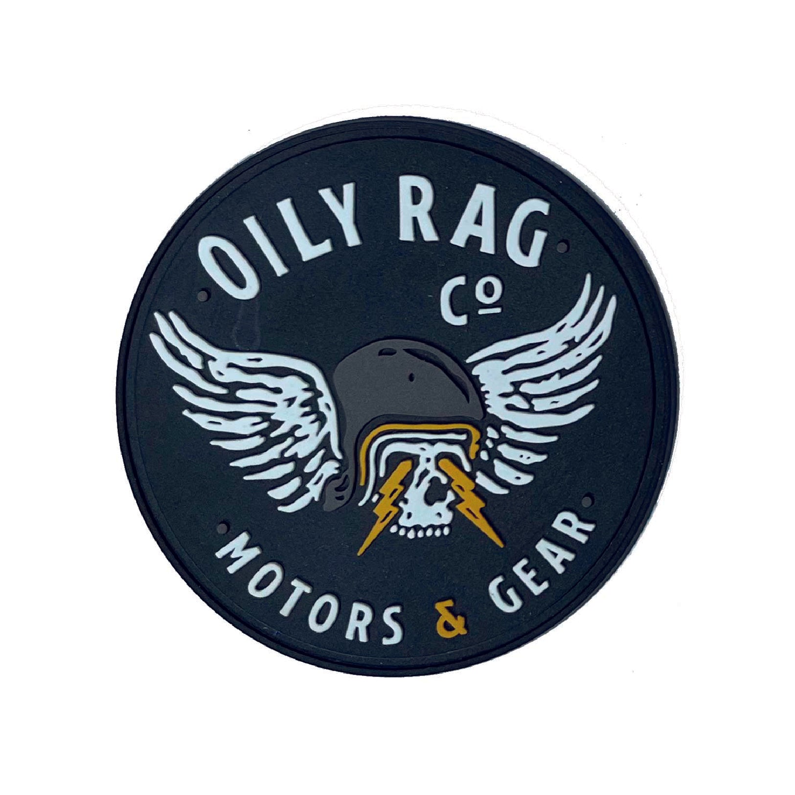 Oil Rag Co. Motors n Gears sew on PVC rubber badge | Oily Rag Co