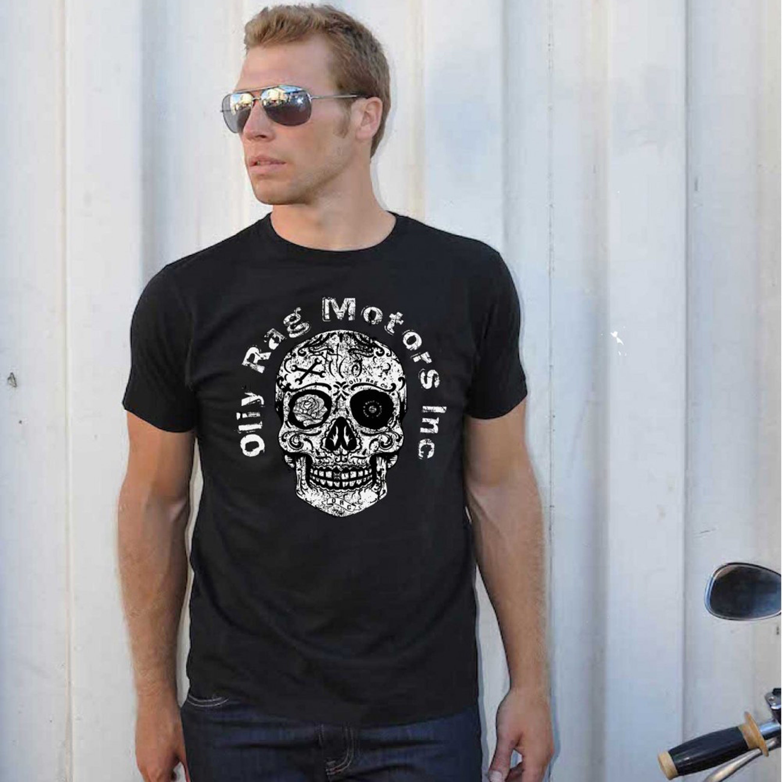 Motors Inc Sugar Skull T-shirt - Black
