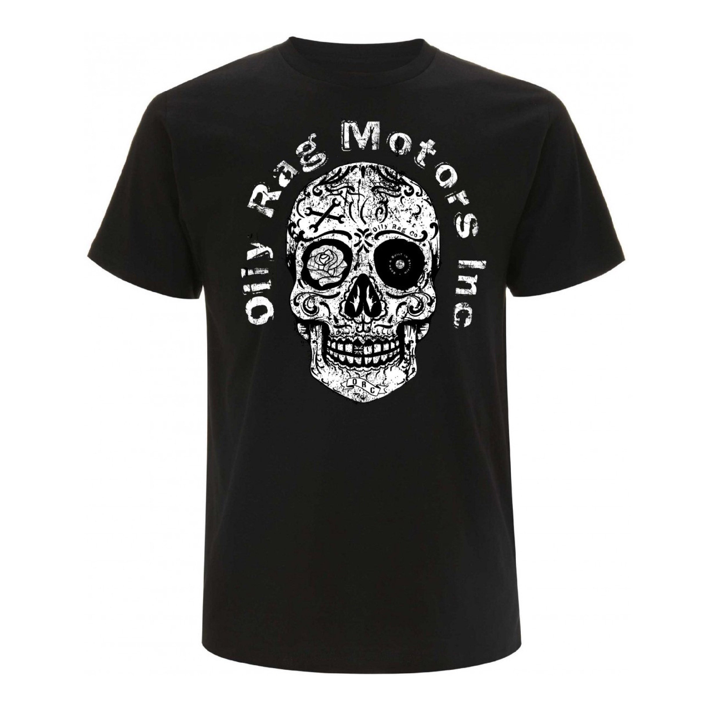 Motors Inc Sugar Skull T-shirt - Black | Oily Rag Co