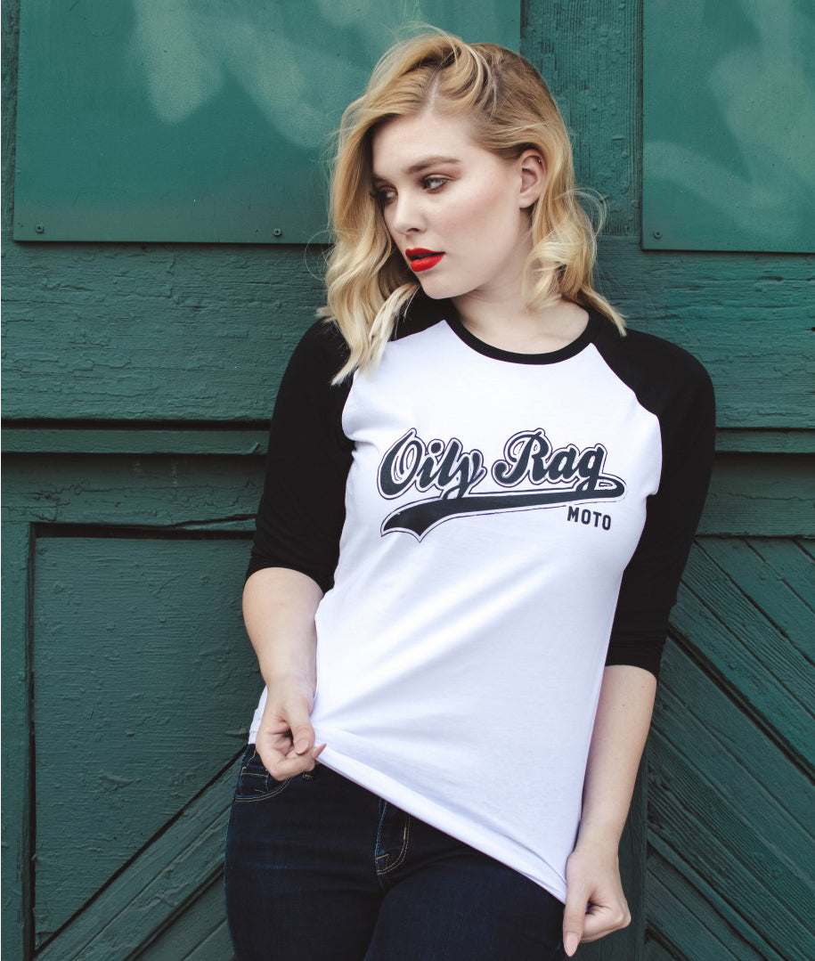 Moto Baseball Top - unisex - White