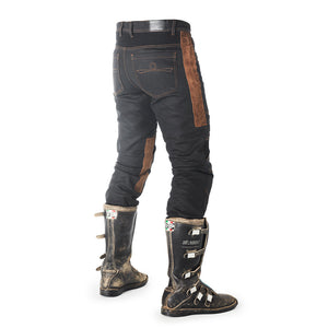 Fuel Sergeant new edition motorcycle trousers waxed denim jeans, suede, biker clothing, rider safety amour protective bike gear 