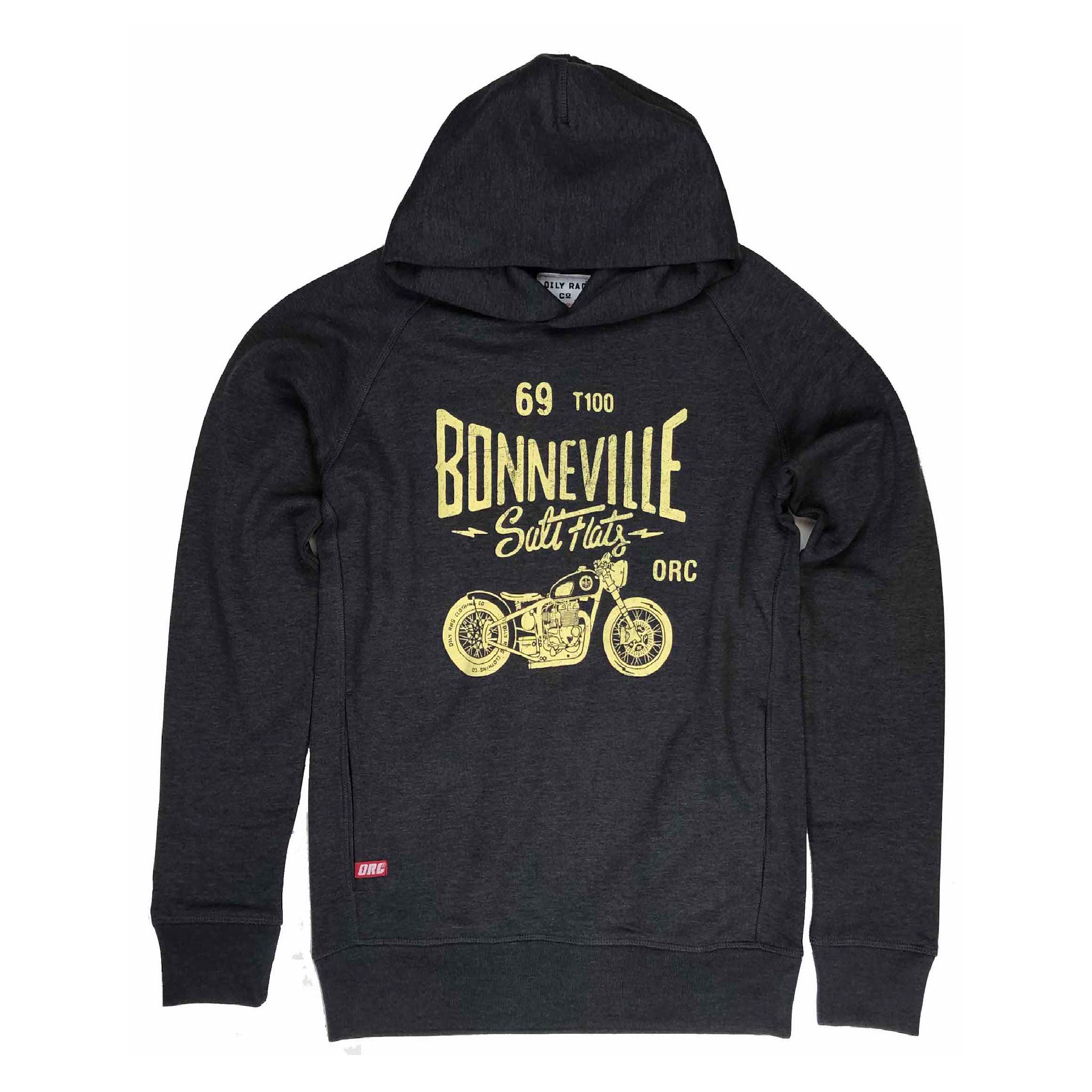 Bonneville Salt Flats Pullover Unisex Hoodie - Dk Grey Heather | Oily Rag Co