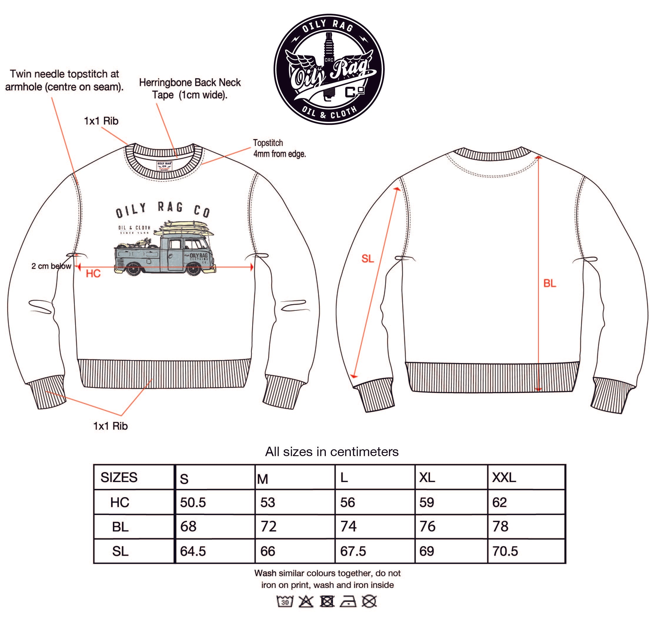 Ratty Truck Crew Neck Sweatshirt - Grey Heather