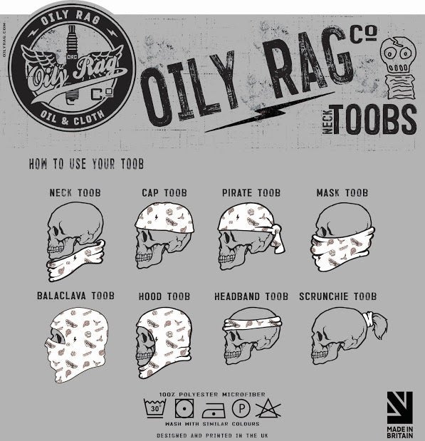 oily rag toobs, biker tube, motorcycle headwear