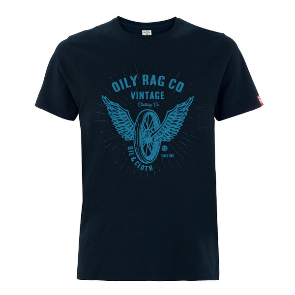 Oily Rag Co Winged Wheel T-shirt - Navy - Urban Style collection