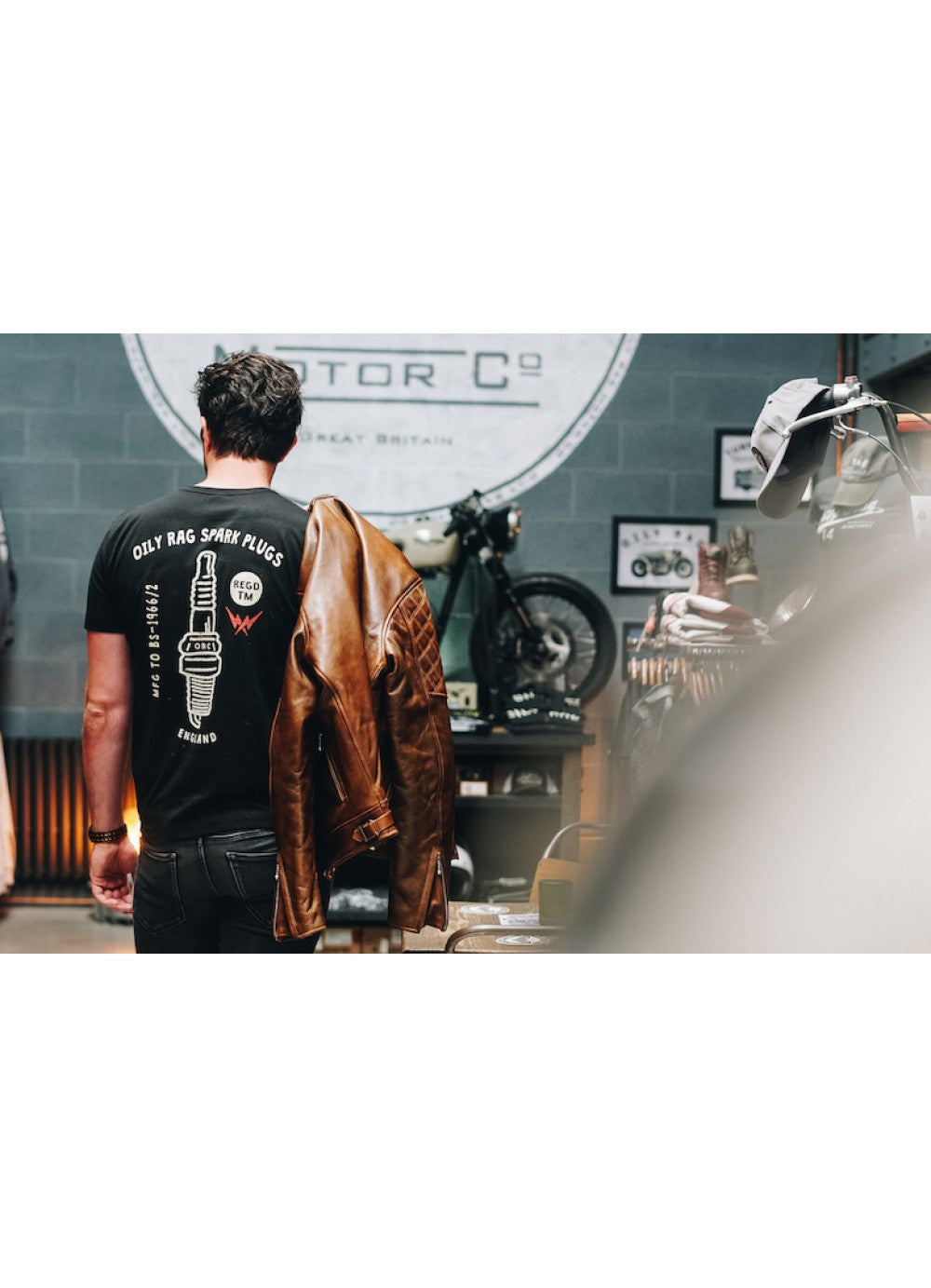 Spark Plug T-shirt - back print - Black - Black Label Collection