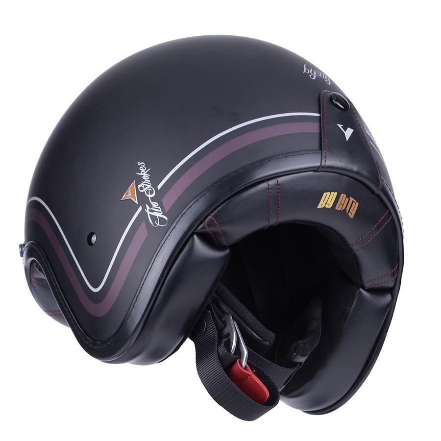 By City - By City Two Strokes Matte Black Open Face Jet Helmet - Helmets - Salt Flats Clothing