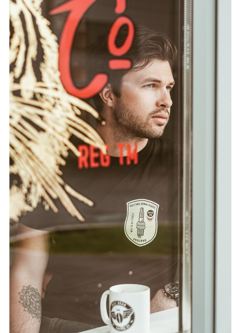 Spark Plug T-shirt - back print - Black - Black Label Collection