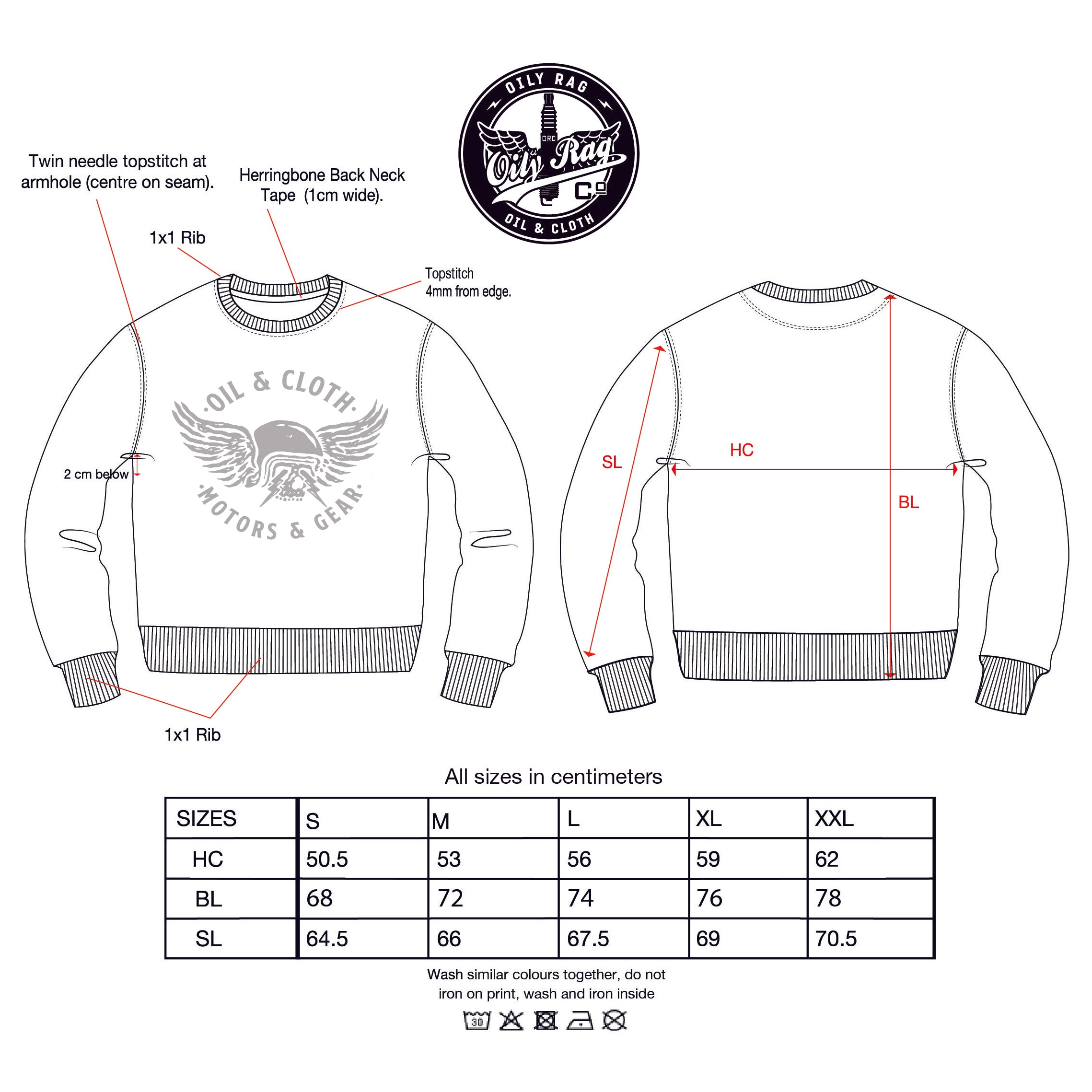 Motors & Gear Crew Neck Sweatshirt - Black