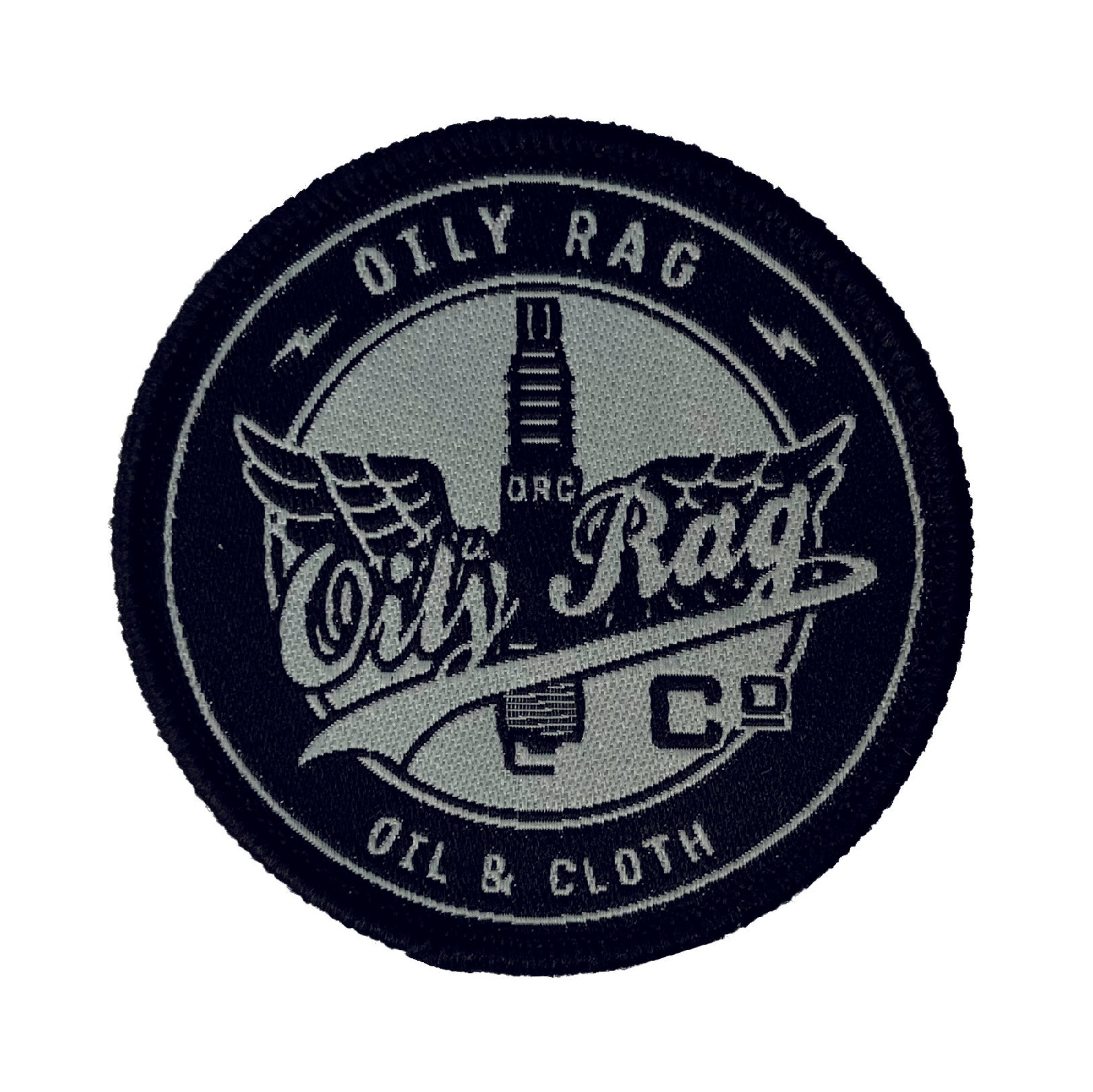 Oil Rag Co. Oil & Cloth sew on woven patch - Black | Oily Rag Co