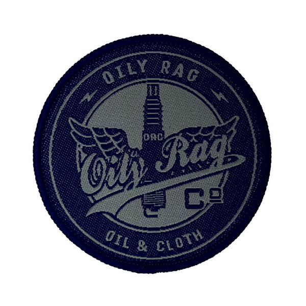 Oil Rag Co. Oil & Cloth sew on woven patch - Blue