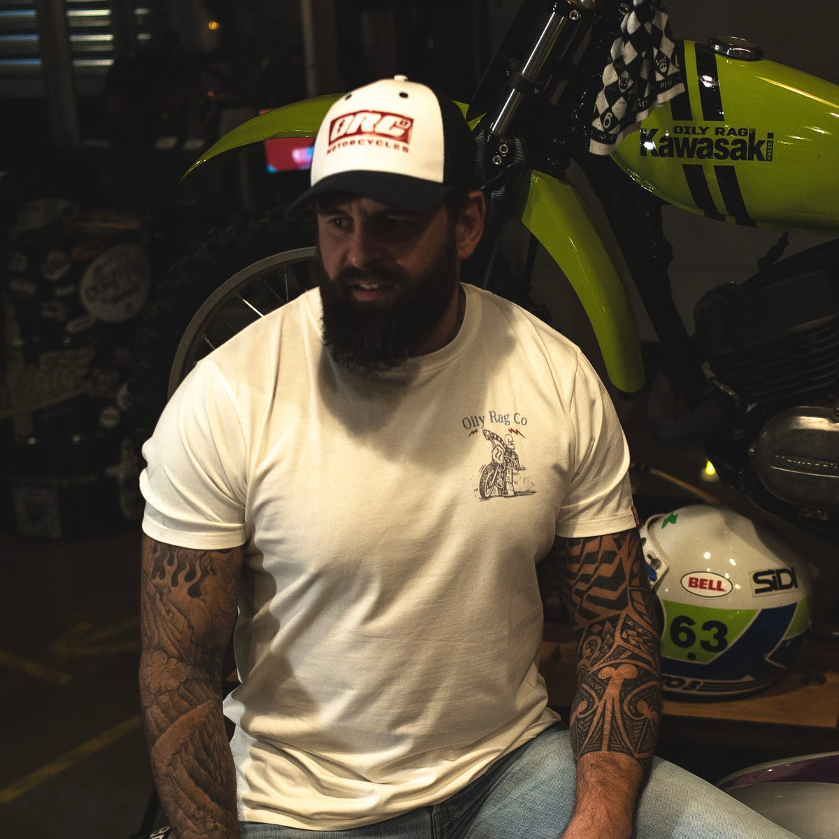 Cotswold Speedway Flat Track T-shirt  - Back Print - Urban Style collection - Off White