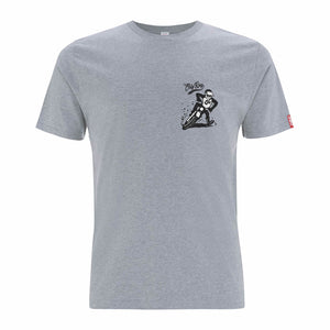 front and back print T-shirt, grey Tee, Braap, off road, moto cross