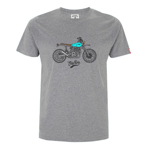 Flat Track, Flat Tracker, off-road, motorbike, motorcycle, grey t-shirt, cotton, biker