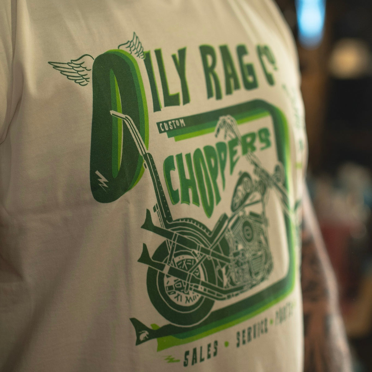 Chopper Motorcycle T-shirt - Urban Style collection - Dusky white