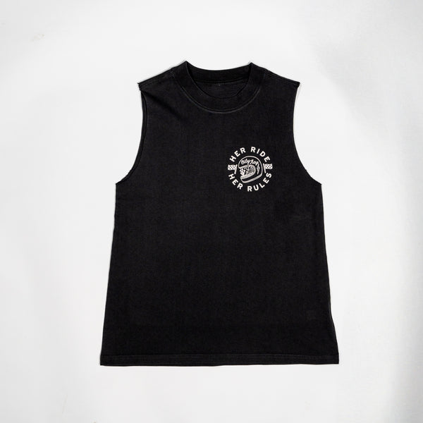 Her Ride Her Rules Vest - Black