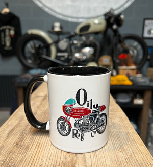 white mug biker mug motorcycle motorbike gift red ducati