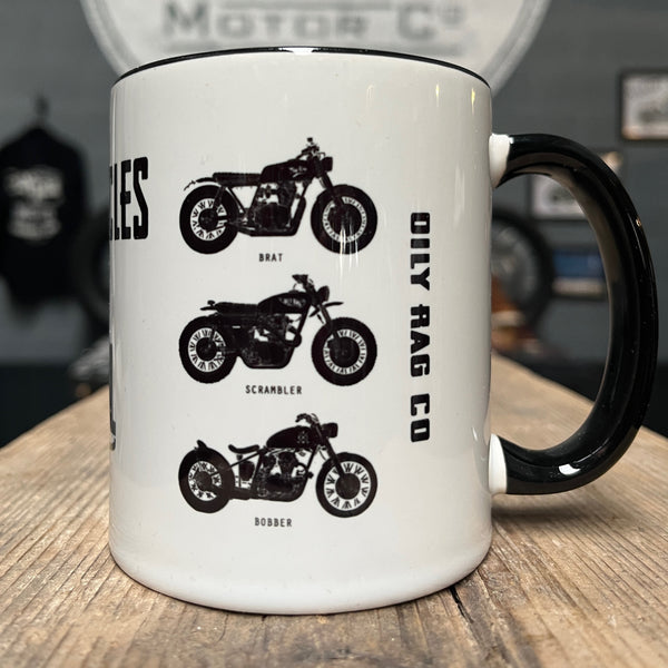 Motorcycles are Cool Mug. Print on 3 sides. + Free coaster