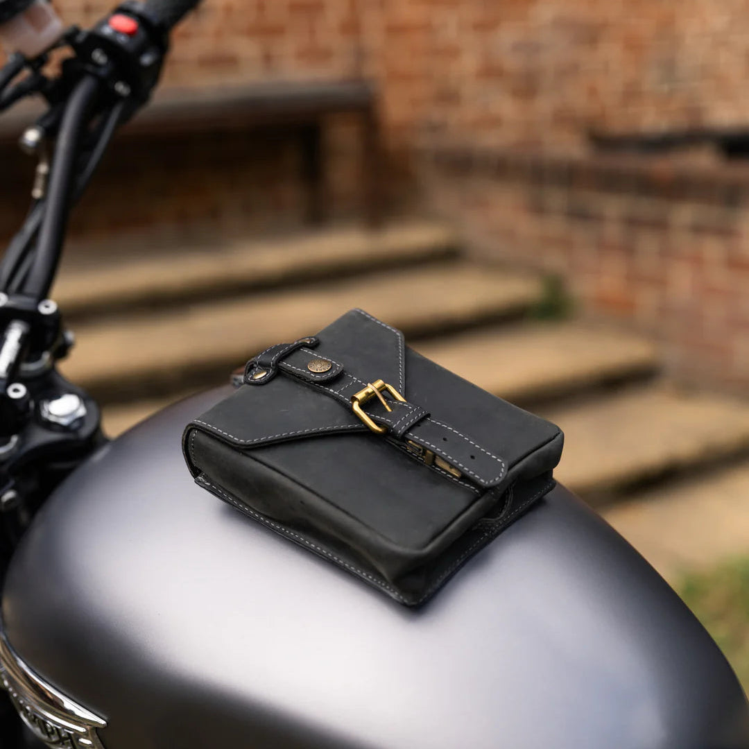 Leather Tank Bag - Small - Black