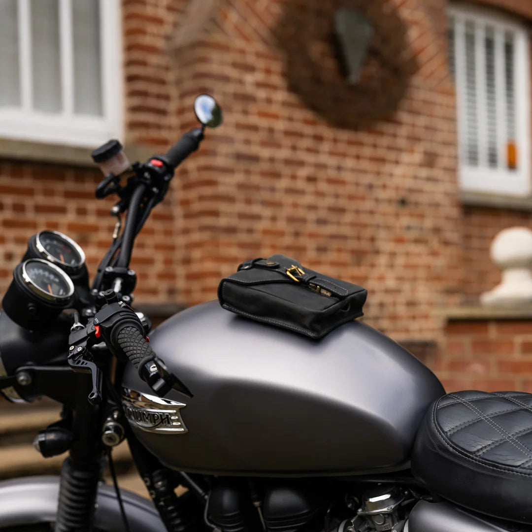 Leather Tank Bag - Small - Black