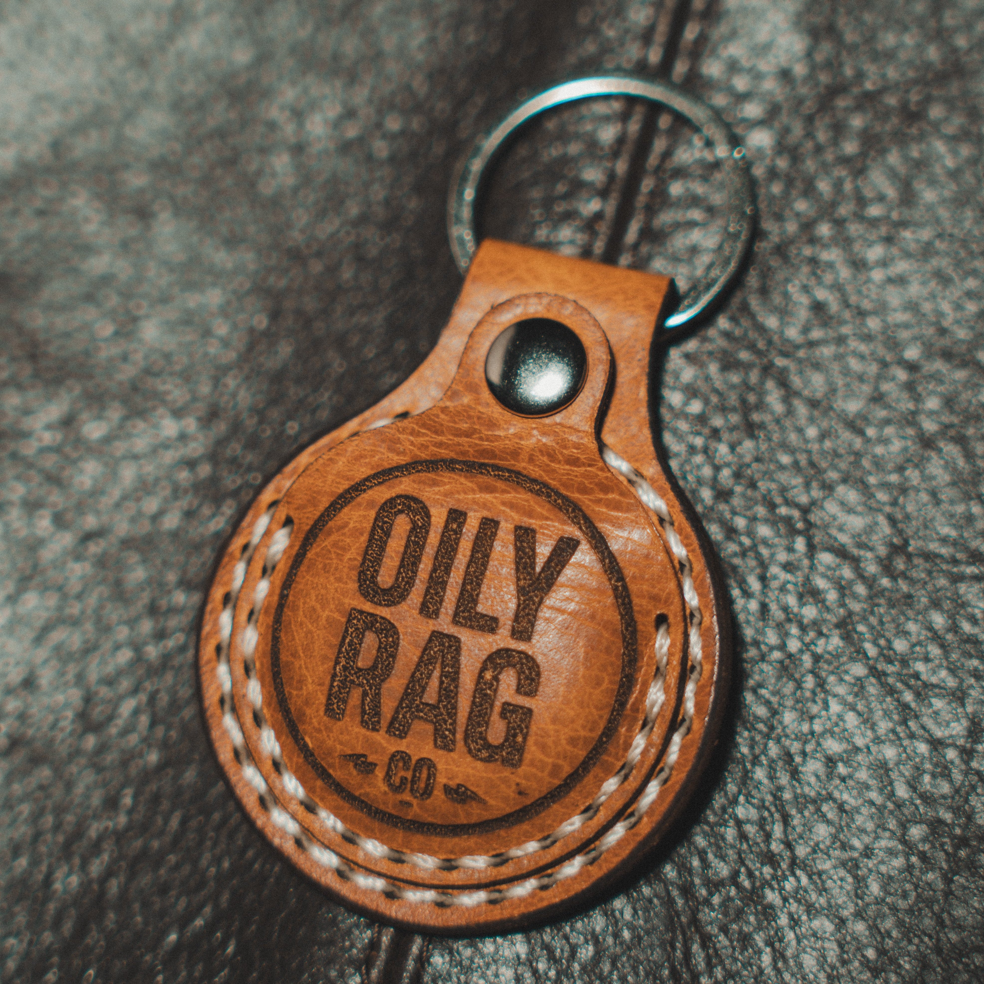 Oily Rag AirTag Leather Key Fob